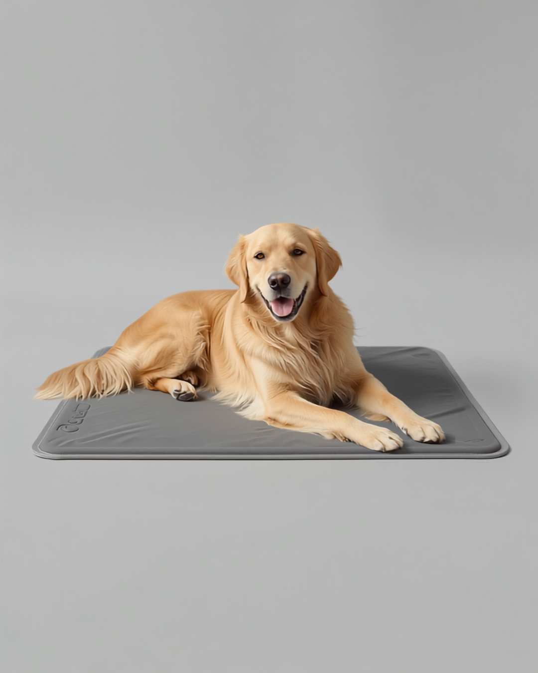 Self-Cooling Gel Pet Mat with a dog lying on it