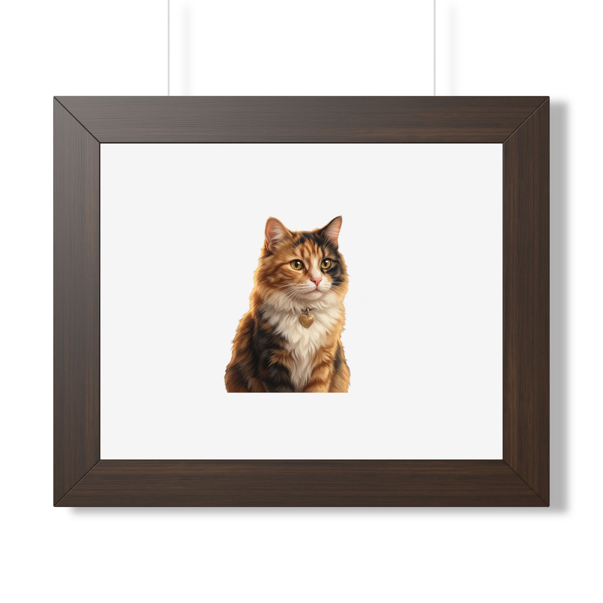 Framed Poster — Realistic Tabby Cat Portrait Wall Art