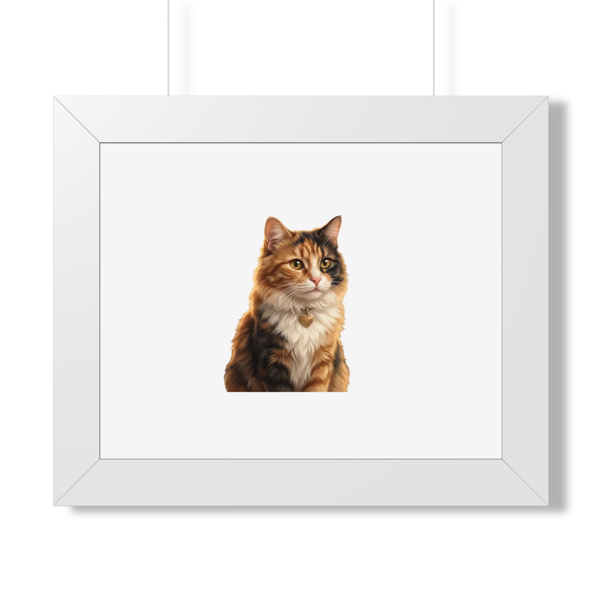 Framed Poster — Realistic Tabby Cat Portrait Wall Art