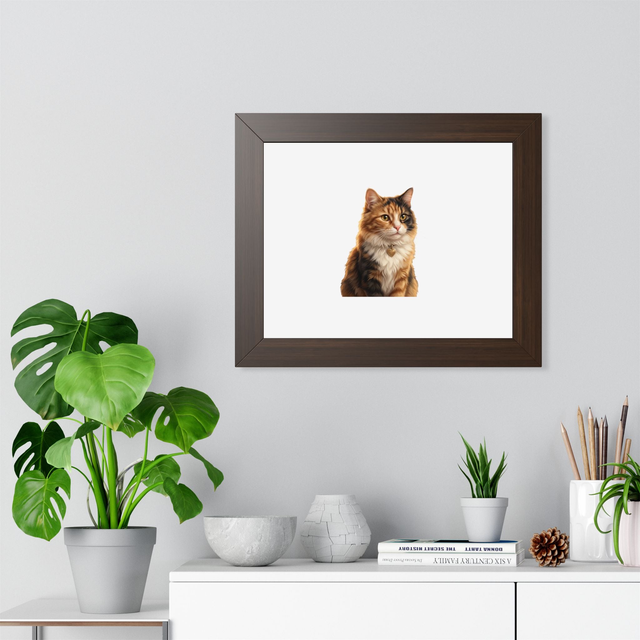 Framed Poster — Realistic Tabby Cat Portrait Wall Art