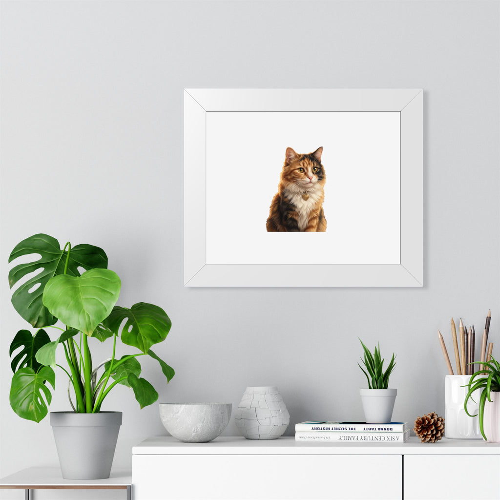 Framed Poster — Realistic Tabby Cat Portrait Wall Art