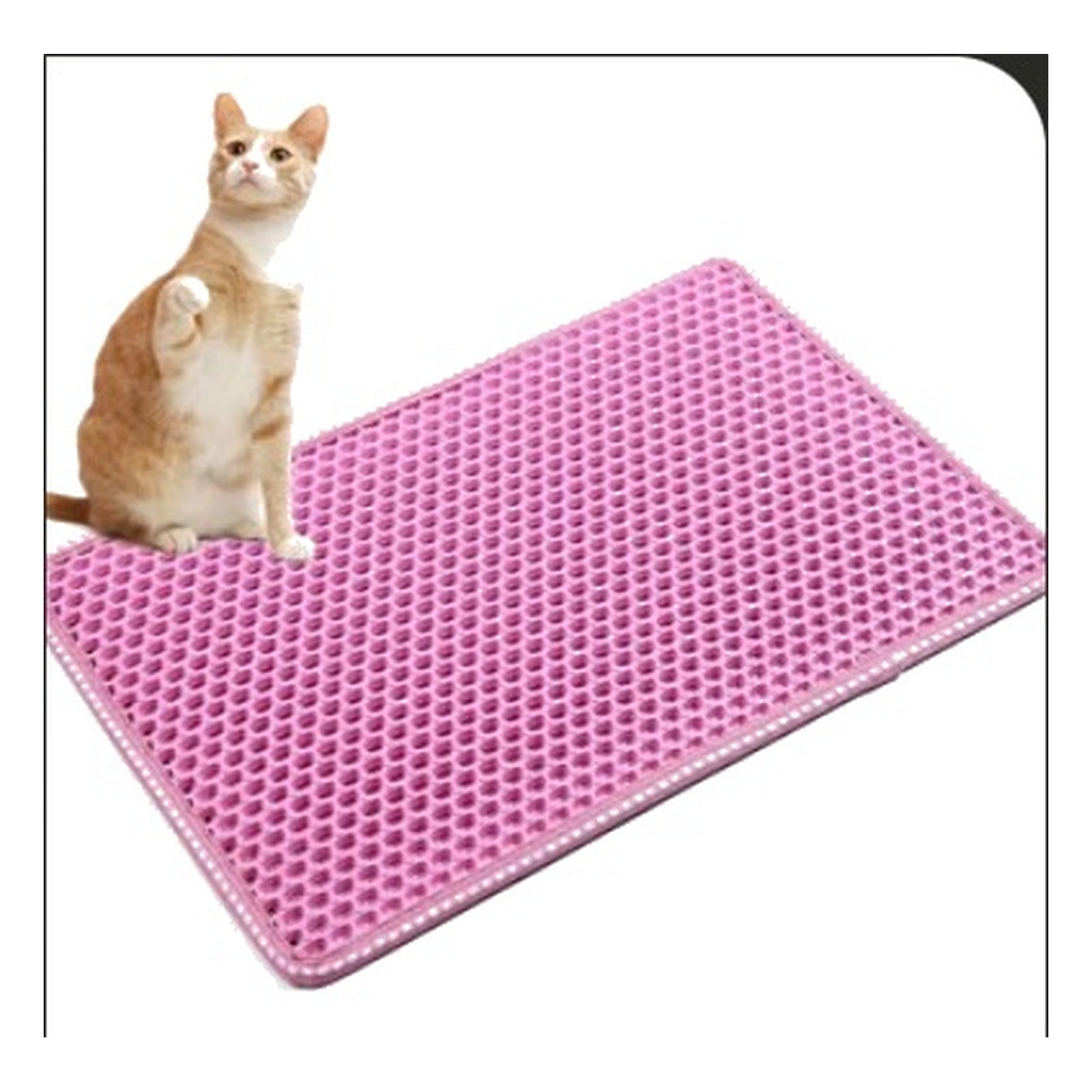Anti-Tracking Waterproof Cat Litter Mat being cleaned