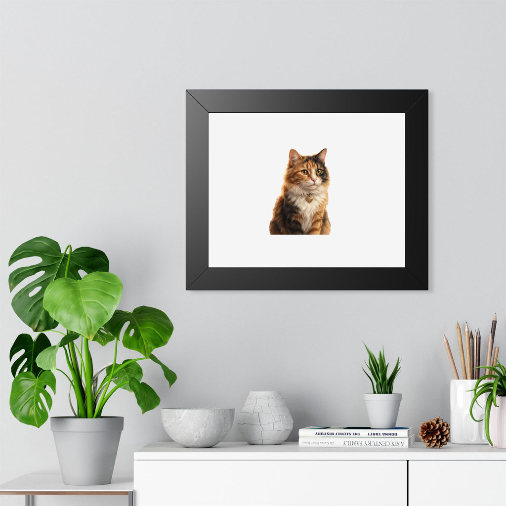 Framed Poster — Realistic Tabby Cat Portrait Wall Art