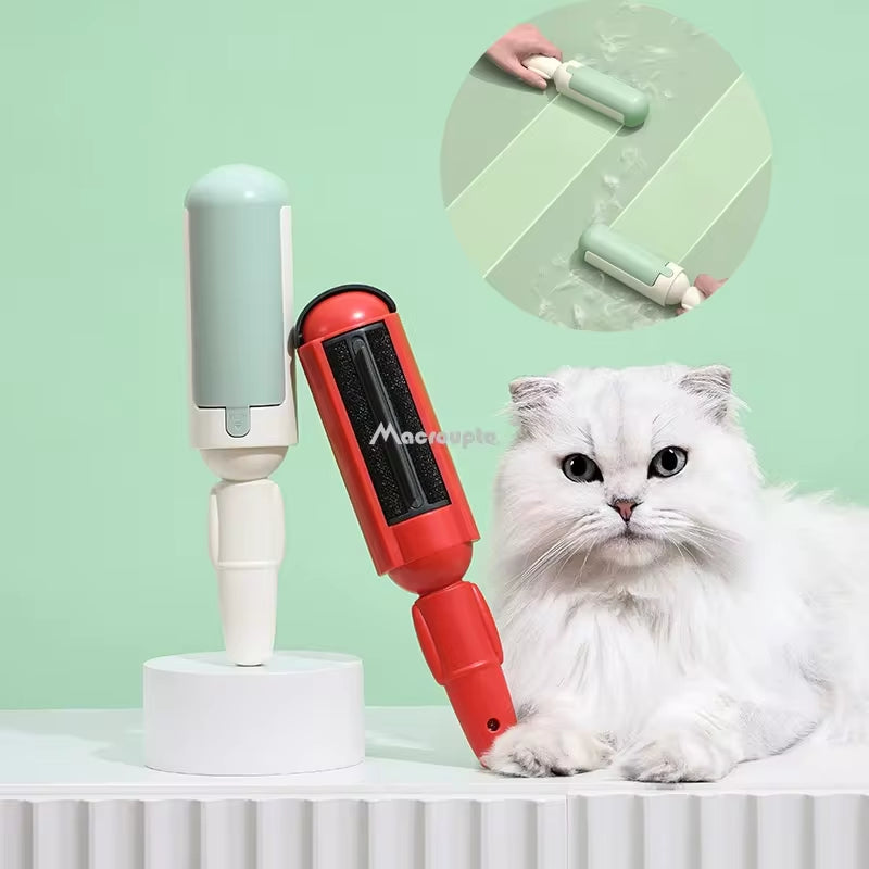 Electrostatic Multi-Purpose Pet Hair Remover Brush and Self-Cleaning Lint Roller for Cats and Dogs