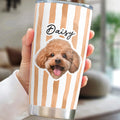 Custom pet photo tumbler with dog portrait print