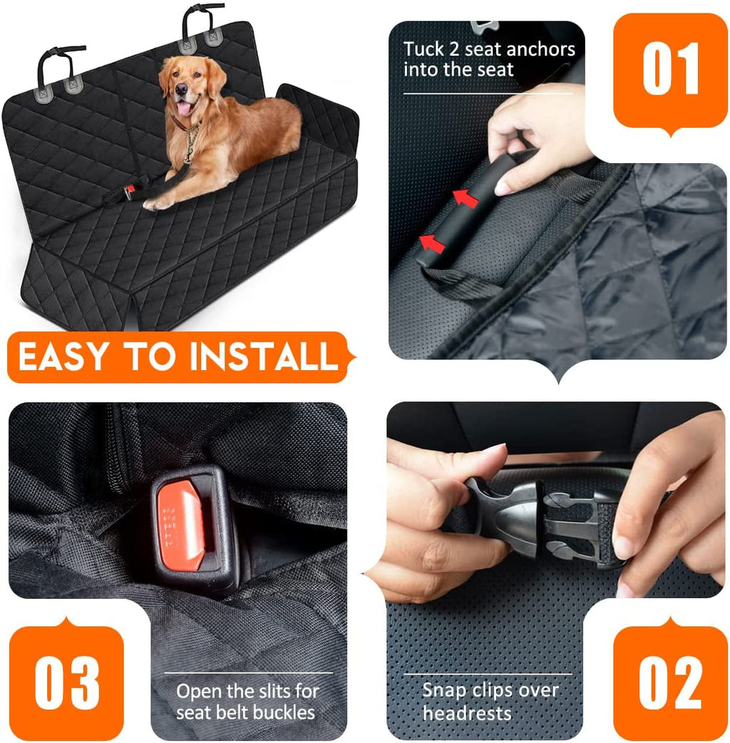 Waterproof Dog Car Seat Cover, headrest strap detail