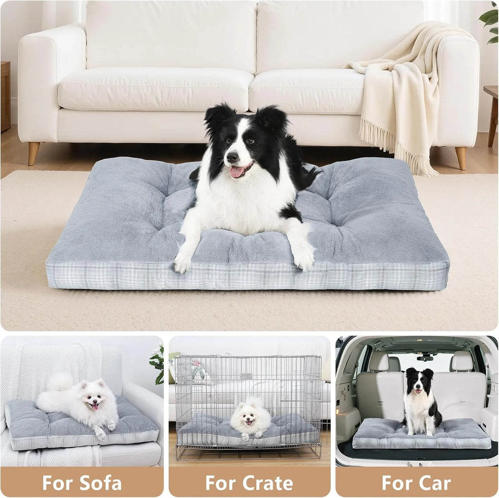 Washable Orthopedic Foam Dog Bed, gray, full view