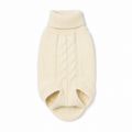 Cashmere-Blend Dog Sweater Signature Collection — ivory cream cable knit turtleneck for dogs
