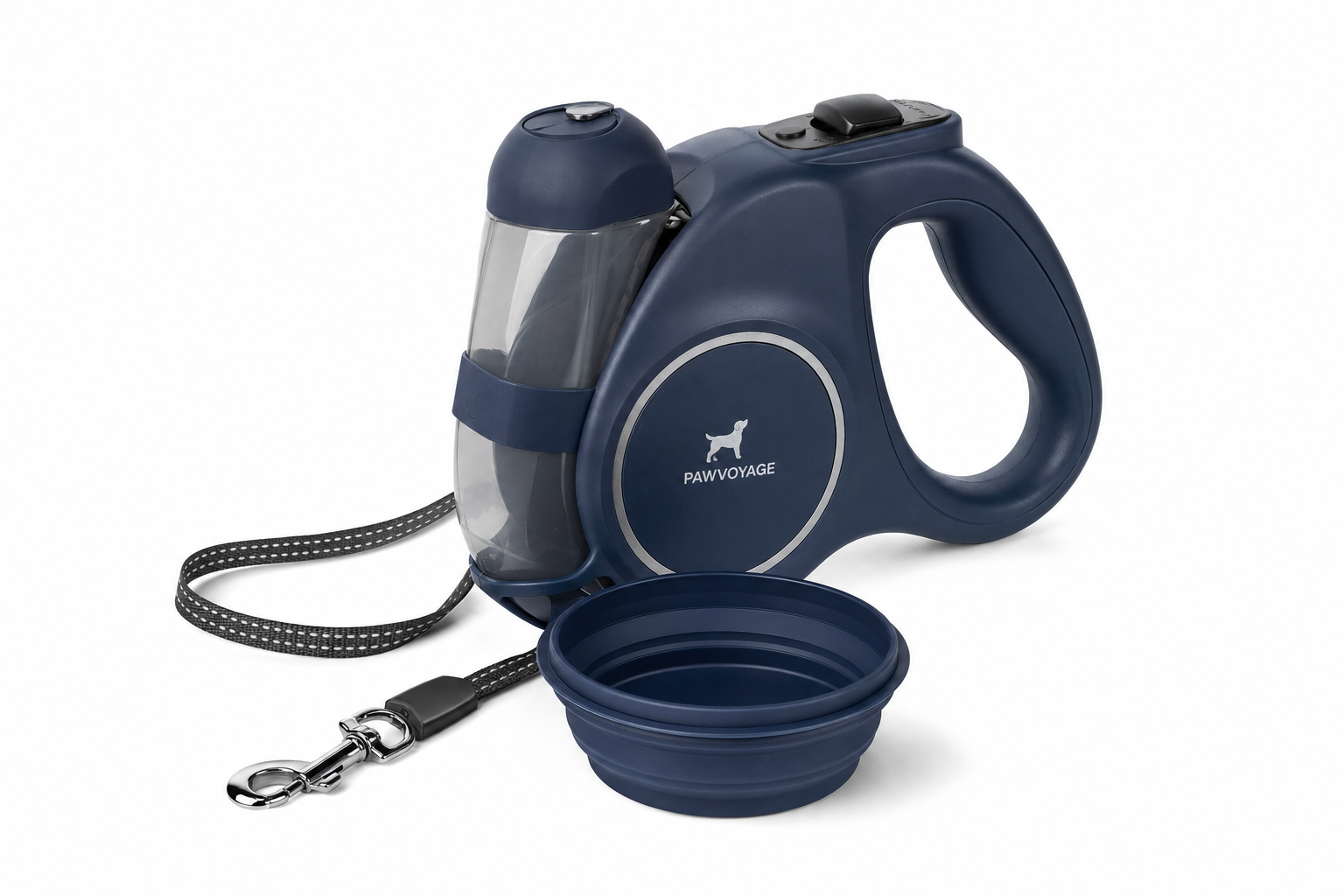 Retractable Dog Leash with Water Dispenser and Bowl