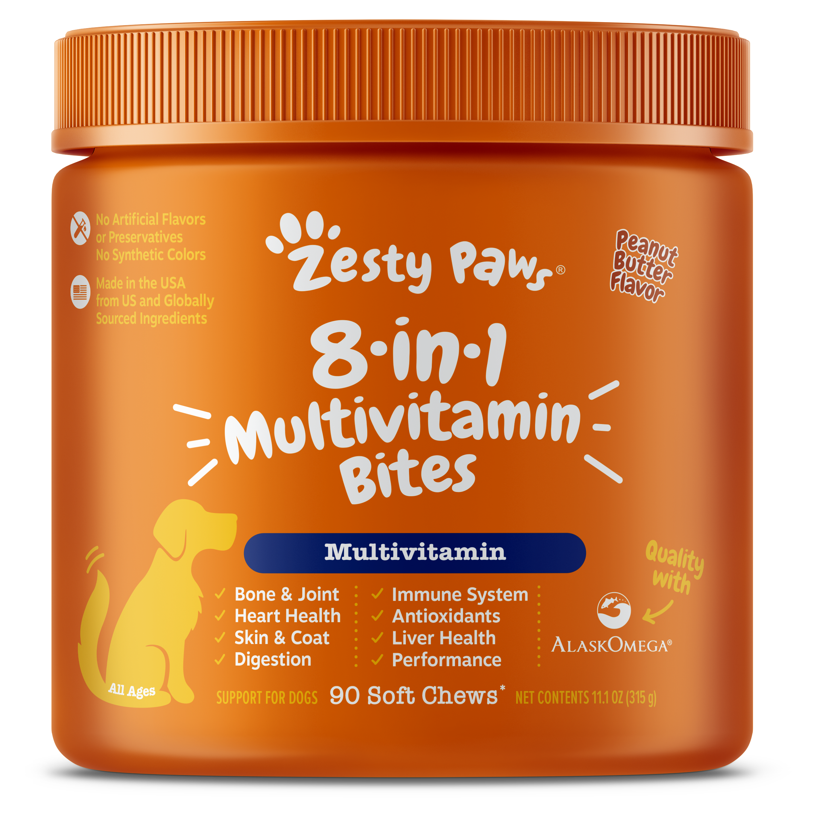 Dog 8-in-1 Multivitamin Soft Chews with Probiotics and Omega-3