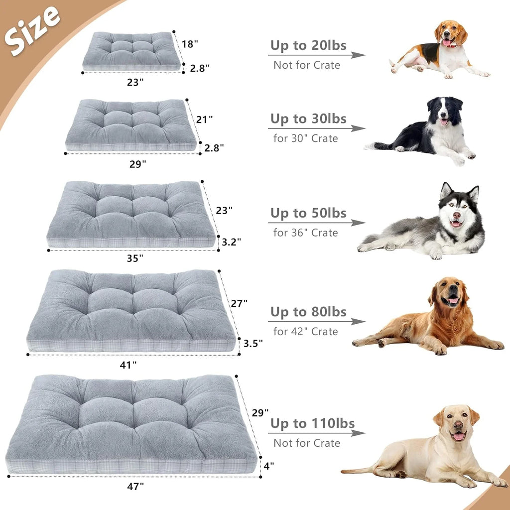 Washable Orthopedic Foam Dog Bed, size comparison chart